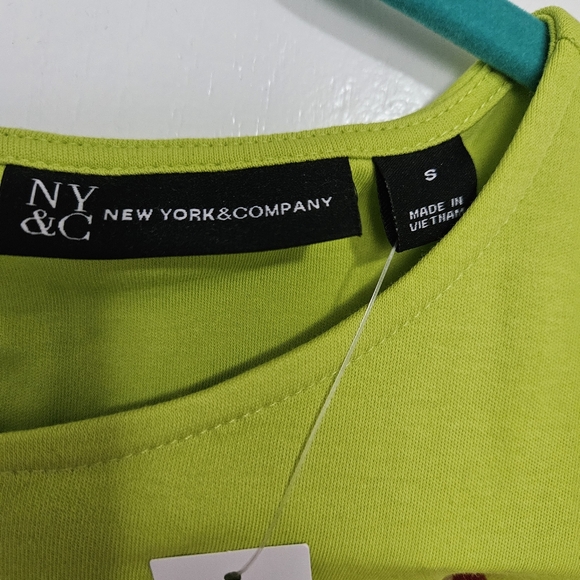 New York & Company Lime Green Dress w/ Gold Button Details- Size S NWT - Picture 2 of 2